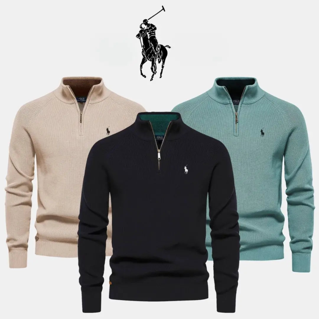 Rippstrick Half-Zip Pullover